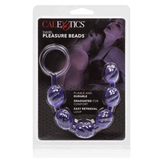 Фиолетовая анальная цепочка Swirl Pleasure Beads - 20 см - Beads. Фотография 3.