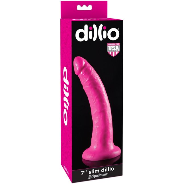 Розовый фаллоимитатор 7 Slim Dillio - 19,7 см - Dillio. Фотография 4.