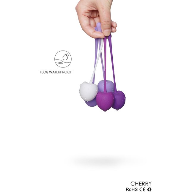 Набор из 5 вагинальных силиконовых шариков S-HANDE CHERRY. Фотография 6.