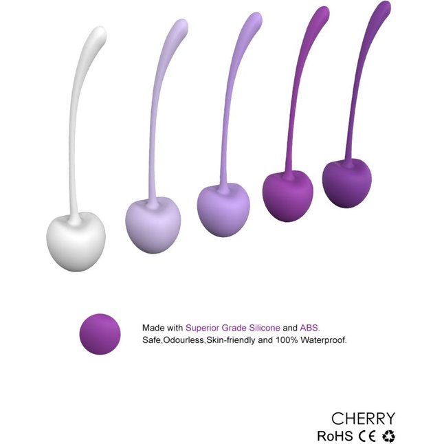 Набор из 5 вагинальных силиконовых шариков S-HANDE CHERRY. Фотография 10.
