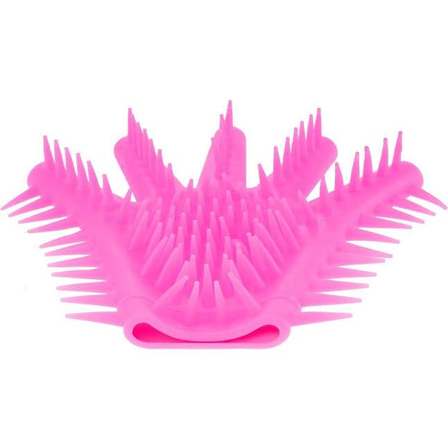 Розовая перчатка для мастурбации Luv Glove - Neon Luv Touch. Фотография 3.