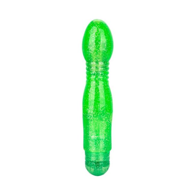 Зеленый вибратор с блёстками Twinkle Teaser - 16 см - Sparkle
