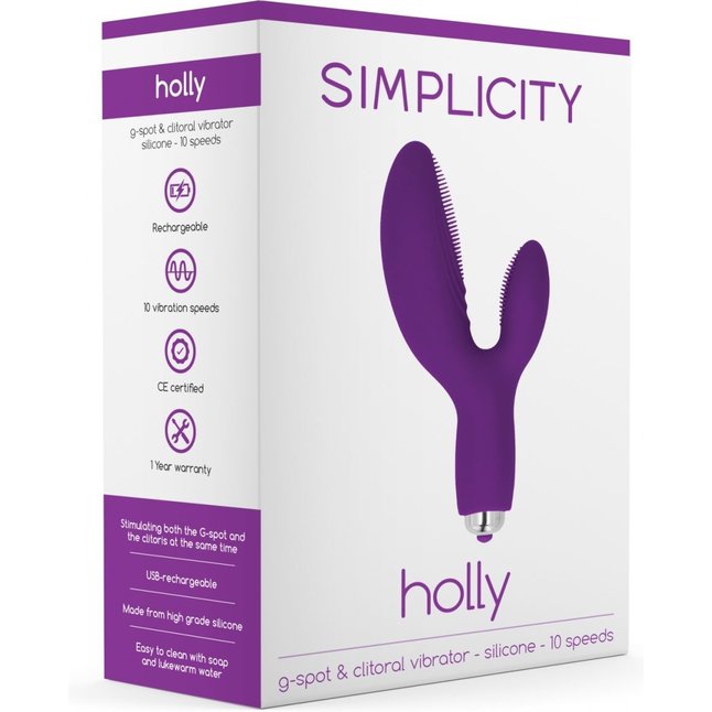 Фиолетовый G-стимулятор Holy с 10 режимами вибрации - 14,1 см - Simplicity. Фотография 3.