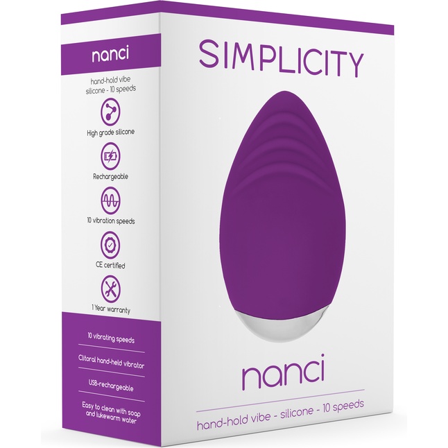 Фиолетовый клиторальный стимулятор Nanci - 10,5 см - Simplicity. Фотография 5.