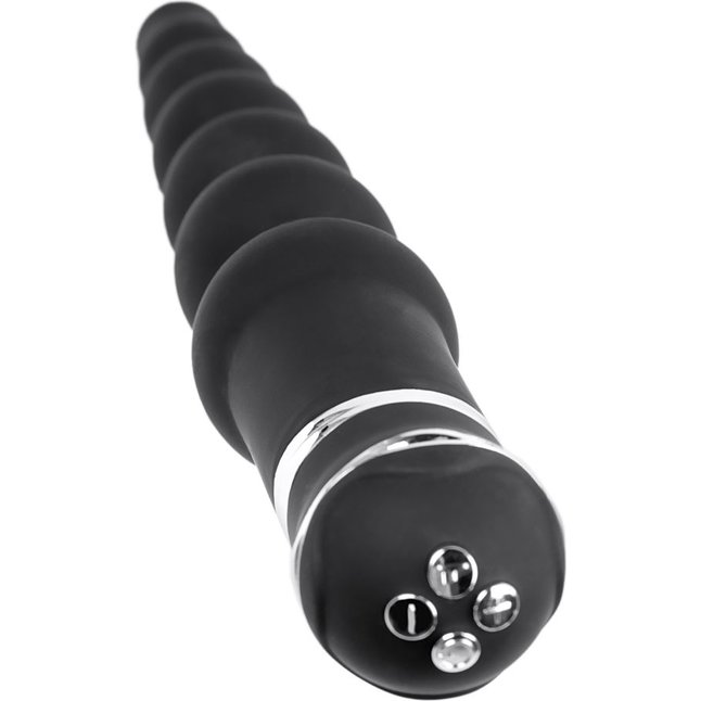 Черный силиконовый анальный вибростимулятор TOYFA - 35 см - Basic. Фотография 4.