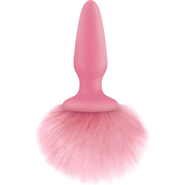 Розовая анальная пробка с коротким розовым хвостиком Bunny Tails - Bunny Tails