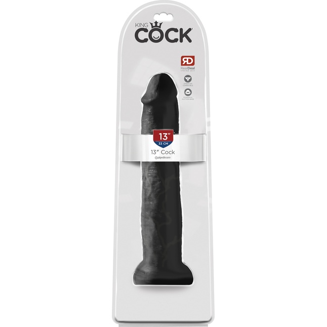 Черный фаллоимитатор-гигант на присоске 13 Cocks - 33 см. - King Cock. Фотография 3.