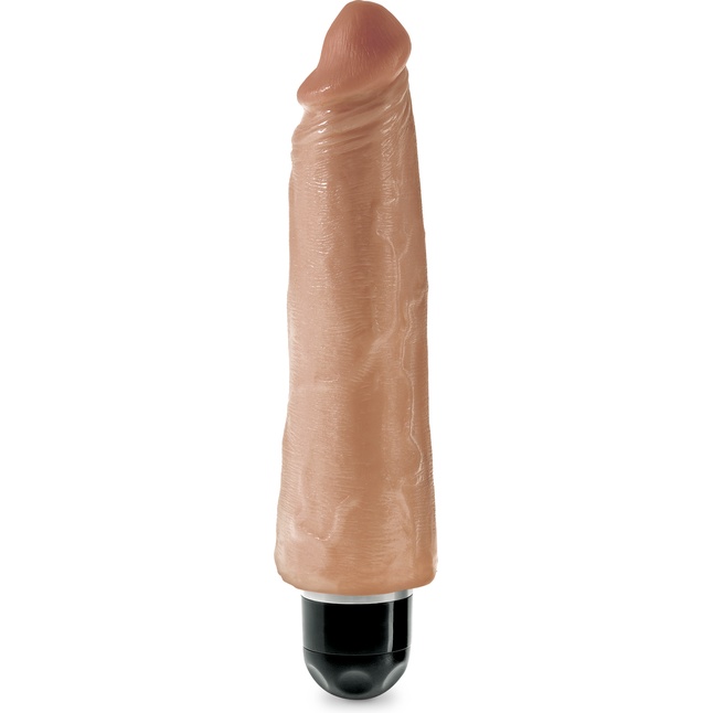 Кофейный вибратор-реалистик 8 Vibrating Stiffy - 24,8 см - King Cock