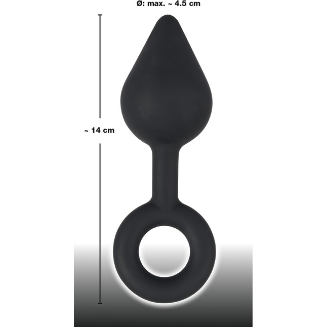 Чёрная анальная втулка с кольцом - 14 см - You2Toys. Фотография 5.