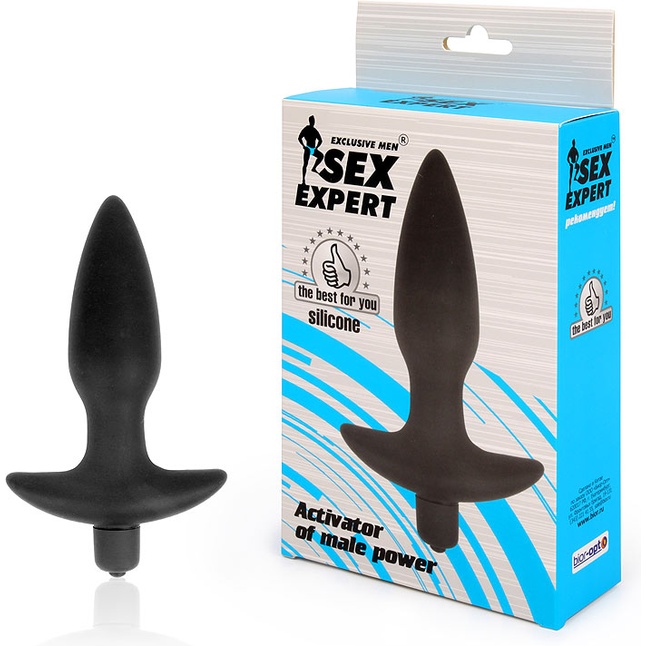 Анальная пробка Sex Expert с вибрацией - 10,5 см. Фотография 2.