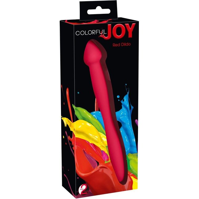 Красный гибкий двусторонний фаллоимитатор Colorful Joy - 21,5 см - You2Toys. Фотография 3.