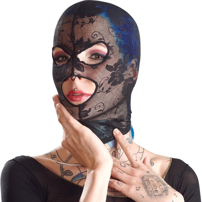 Кружевная маска-балаклава с отверстиями для глаз и рта - Bad Kitty. Фотография 2.