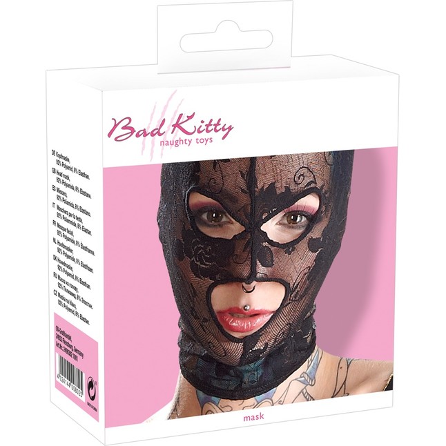 Кружевная маска-балаклава с отверстиями для глаз и рта - Bad Kitty. Фотография 3.