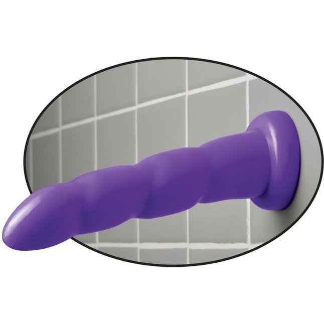 Фиолетовый стимулятор на присоске 6 Twister - 18,4 см - Dillio. Фотография 4.
