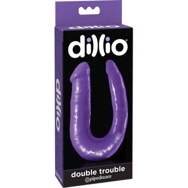 Фиолетовый U-образный фаллоимитатор Double Trouble - 34,3 см - Dillio. Фотография 2.