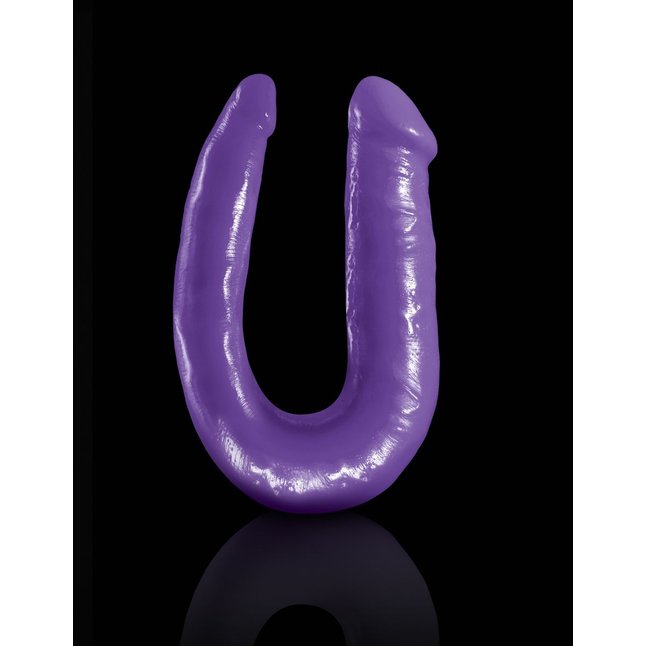 Фиолетовый U-образный фаллоимитатор Double Trouble - 34,3 см - Dillio. Фотография 4.