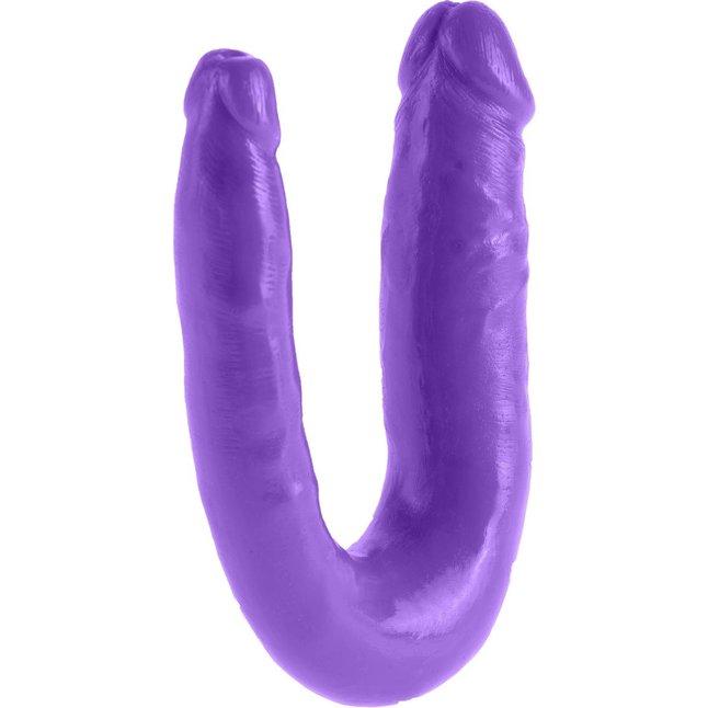 Фиолетовый U-образный фаллоимитатор Double Trouble - 34,3 см - Dillio