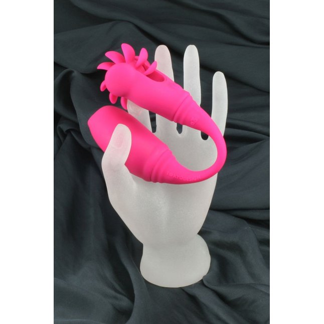 Розовый вибратор KAWAII DAISUKI 4 для одновременной вагинальной и клиторальной стимуляции. Фотография 4.