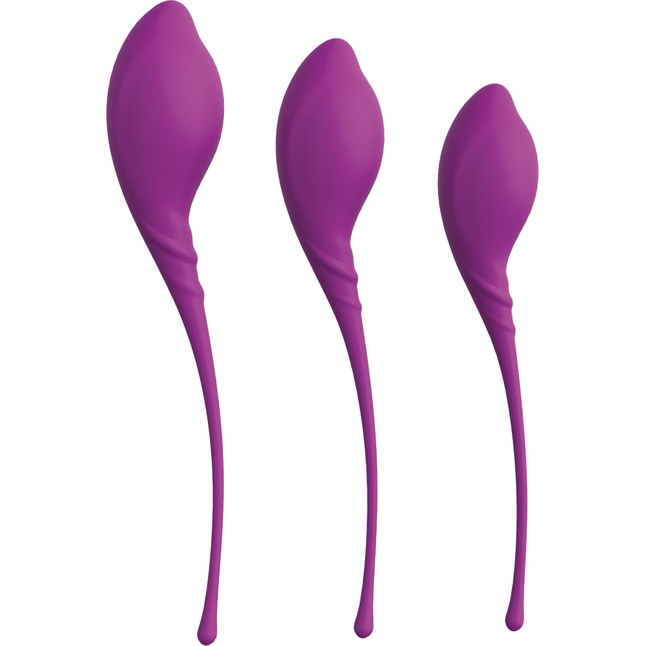 Набор из 3 фиолетовых вагинальных шариков PLEASURE BALLS EGGS KEGEL EXERCISE SET - Good Vibes