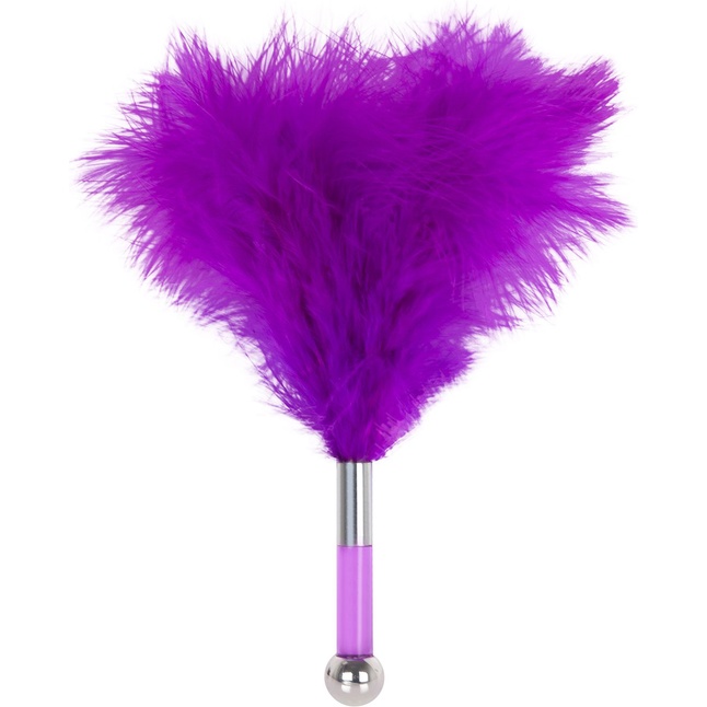 Фиолетовая метелка-пуховка с круглым наконечником FEATHER TICKLER - 24 см - Guilty Pleasure