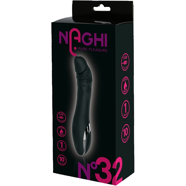 Черный вибратор NAGHI NO.32 - 15 см - Naghi by Tonga. Фотография 2.