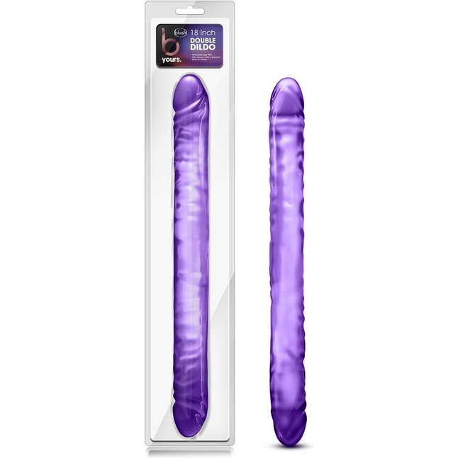 Фиолетовый двусторонний фаллоимитатор 18 inch Double Dildo - 45 см - B Yours. Фотография 2.