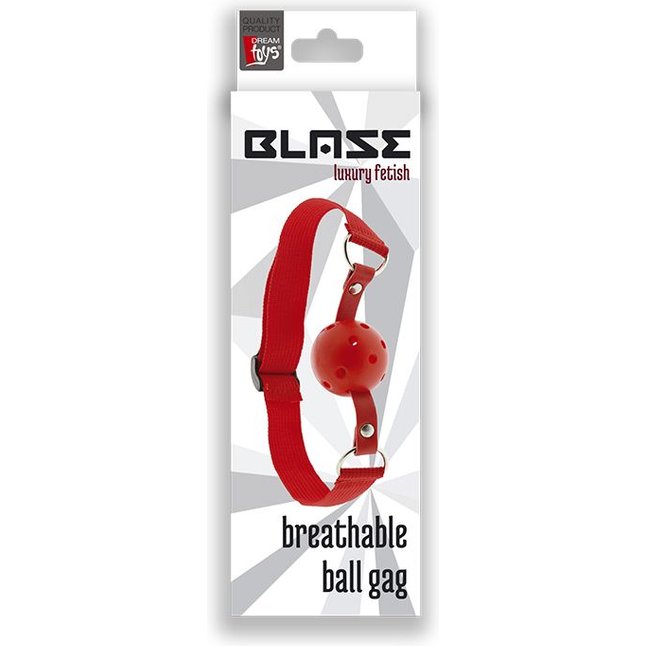 Красный кляп-шар с отверстиями BLAZE BREATHABLE BALL GAG - Blaze. Фотография 2.