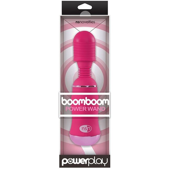 Ярко-розовый вибромассажер с усиленной вибрацией BoomBoom Power Wand - Power Play. Фотография 3.