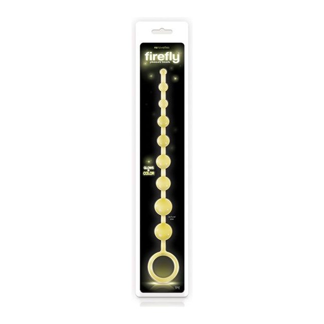 Желтая анальная цепочка-елочка Pleasure Beads - 30 см - Firefly. Фотография 2.
