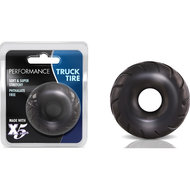 Черное эрекционное кольцо Truck Tire - Performance. Фотография 2.