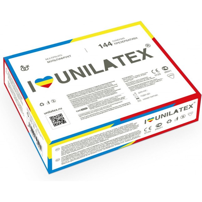 Разноцветные ароматизированные презервативы Unilatex Multifruits - 144 шт
