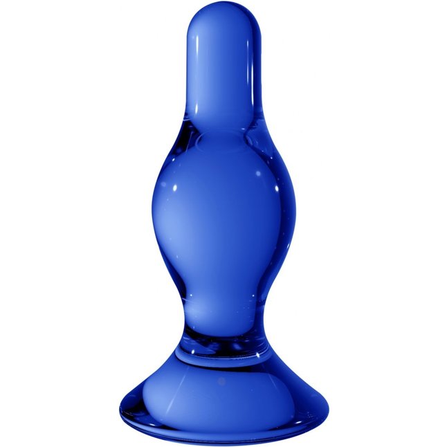 Синяя стеклянная анальная пробка Classy - 11,5 см - Chrystalino