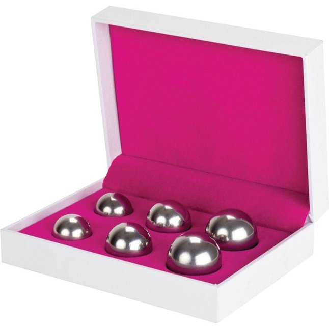 Набор из 6 серебристых вагинальных шариков Ben Wa Balls Set - Shots Toys