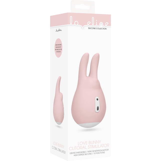 Розовый клиторальный стимулятор Love Bunny - 9,4 см - Loveline. Фотография 4.
