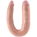  Телесный двусторонний фаллоимитатор U-Shaped Large Double Trouble - 44,4 см. 