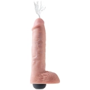  Телесный фаллоимитатор с функцией семяизвержения 11  Squirting Cock with balls - 27,9 см. 