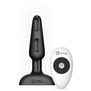  Чёрная анальная вибропробка с 3 источниками вибрации TRIO REMOTE CONTROL PLUG BLACK - 13,5 см. 