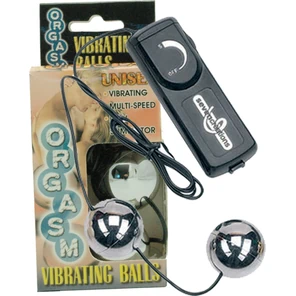  Серебристые вагинальные шарики с вибрацией ORGASM VIBRATING BALL 