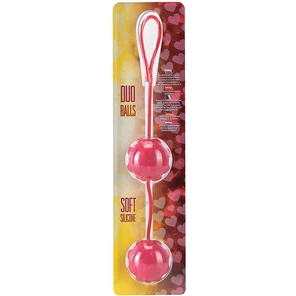  Красные вагинальные шарики с сердечками DUO BALLS 