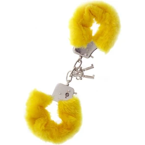  Желтые меховые наручники METAL HANDCUFF WITH PLUSH YELLOW 