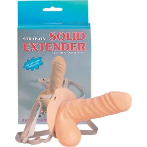  Универсальный поясной страпон на эластичных ремешках Solid Extender 15,5 см 