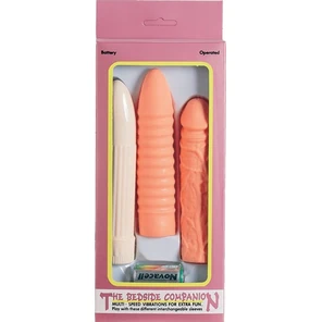  Пластиковый вибратор с двумя насадками THE BEDSIDE COMPANION VIBRATOR KIT 
