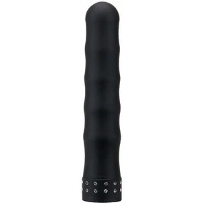  Водонепроницаемый чёрный вибромассажёр со стразами STUDDED GYRATING VIBE 17,8 см 