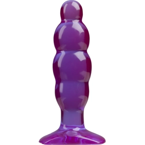  Фиолетовая рельефная анальная пробка SpectraGels Purple Anal Stuffer 14 см 