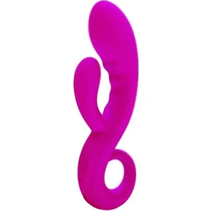  Розовый вибратор Cupid с клиторальным отростком 17,8 см 