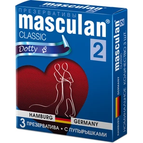  Презервативы Masculan Classic 2 Dotty с пупырышками 3 шт 