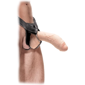  Большой полый страпон телесного цвета Extreme Hollow Strap-On 25,5 см 