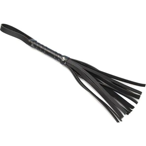  Короткая черная BDSM-плеточка из искусственной кожи 38 см 