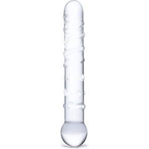  Стеклянная прозрачная палочка-фаллос Callisto Clear Glass Dildo 18 см 