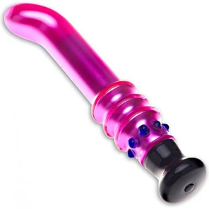  Розовый вибромассажер G-Spot из стекла 19 см 